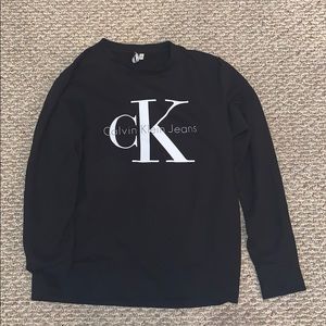 Black Calvin Klein Monogram Logo Crewneck